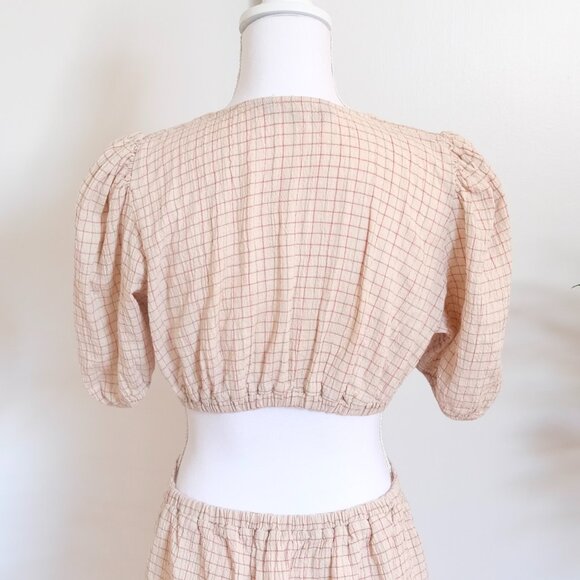 🌸 Cute Coord style Zara Summer Dress - Check with Puff Sleeves and Low Back 🌸 - Picture 4 of 9